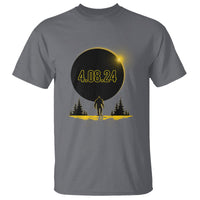 Total Solar Eclipse Bigfoot T Shirt American Totality April 8 2024 Sasquatch Silhouette - Wonder Print Shop