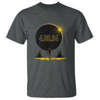 Total Solar Eclipse Bigfoot T Shirt American Totality April 8 2024 Sasquatch Silhouette - Wonder Print Shop