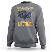 Total Solar Eclipse Sweatshirt Twice In A Life Time Tour Map American Totality 2024 2017 - Wonder Print Shop