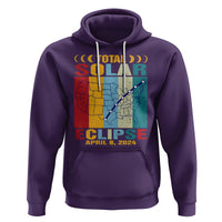 Total Solar Eclipse Hoodie Retro American Totality Tour Map April 8 2024 - Wonder Print Shop