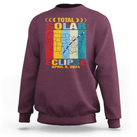 Total Solar Eclipse Sweatshirt Retro American Totality Tour Map April 8 2024 - Wonder Print Shop
