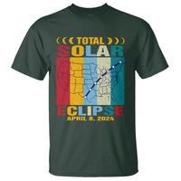 Total Solar Eclipse T Shirt Retro American Totality Tour Map April 8 2024 - Wonder Print Shop