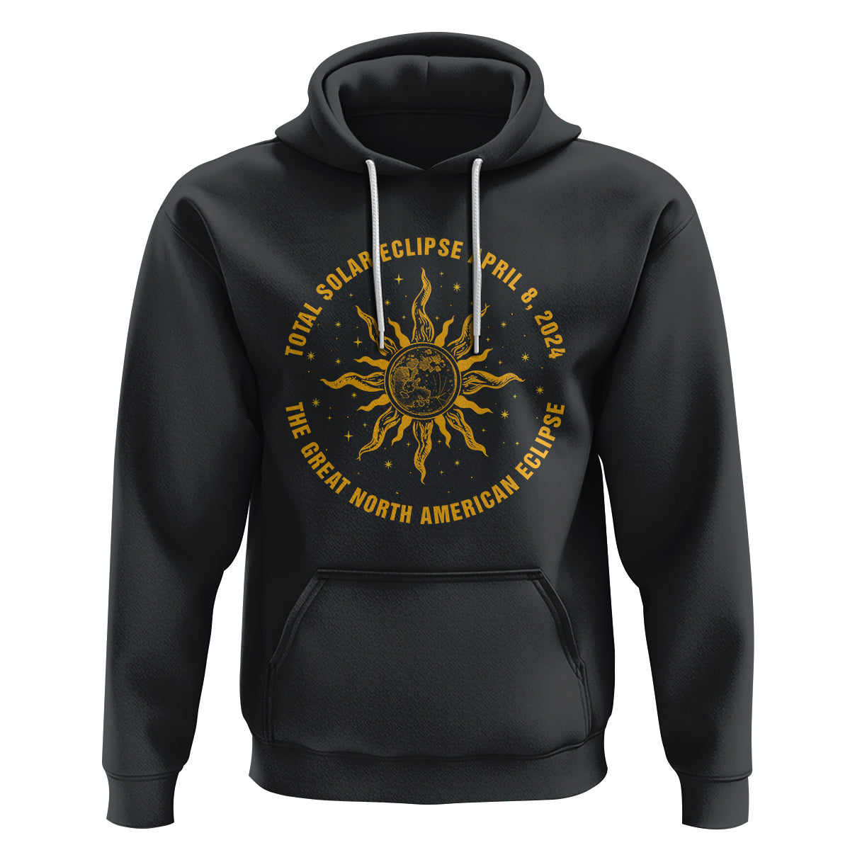 Celestial Total Solar Eclipse Hoodie April 8 2024 The Great North American Eclipse - Wonder Print Shop