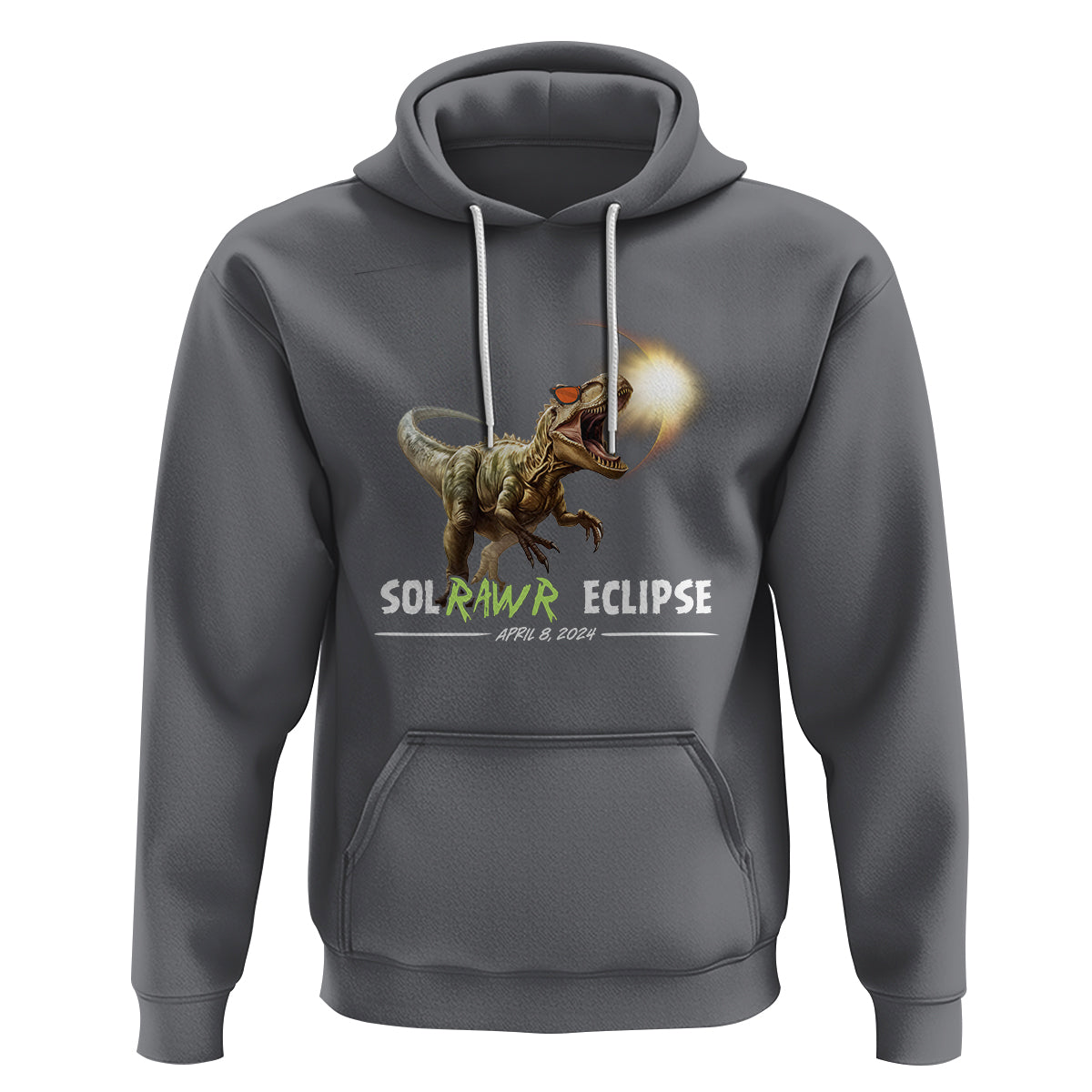 Total Solar Eclipse Dinosaur Hoodie Solrawr Eclipse April 8 2024 - Wonder Print Shop