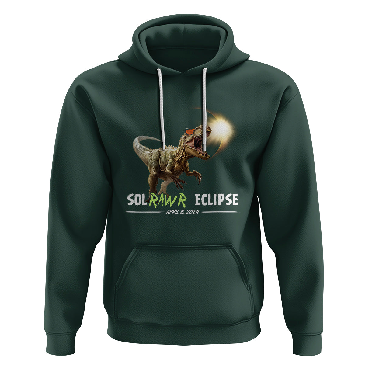 Total Solar Eclipse Dinosaur Hoodie Solrawr Eclipse April 8 2024 - Wonder Print Shop