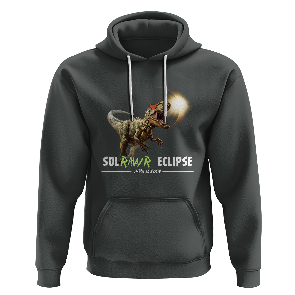 Total Solar Eclipse Dinosaur Hoodie Solrawr Eclipse April 8 2024 - Wonder Print Shop