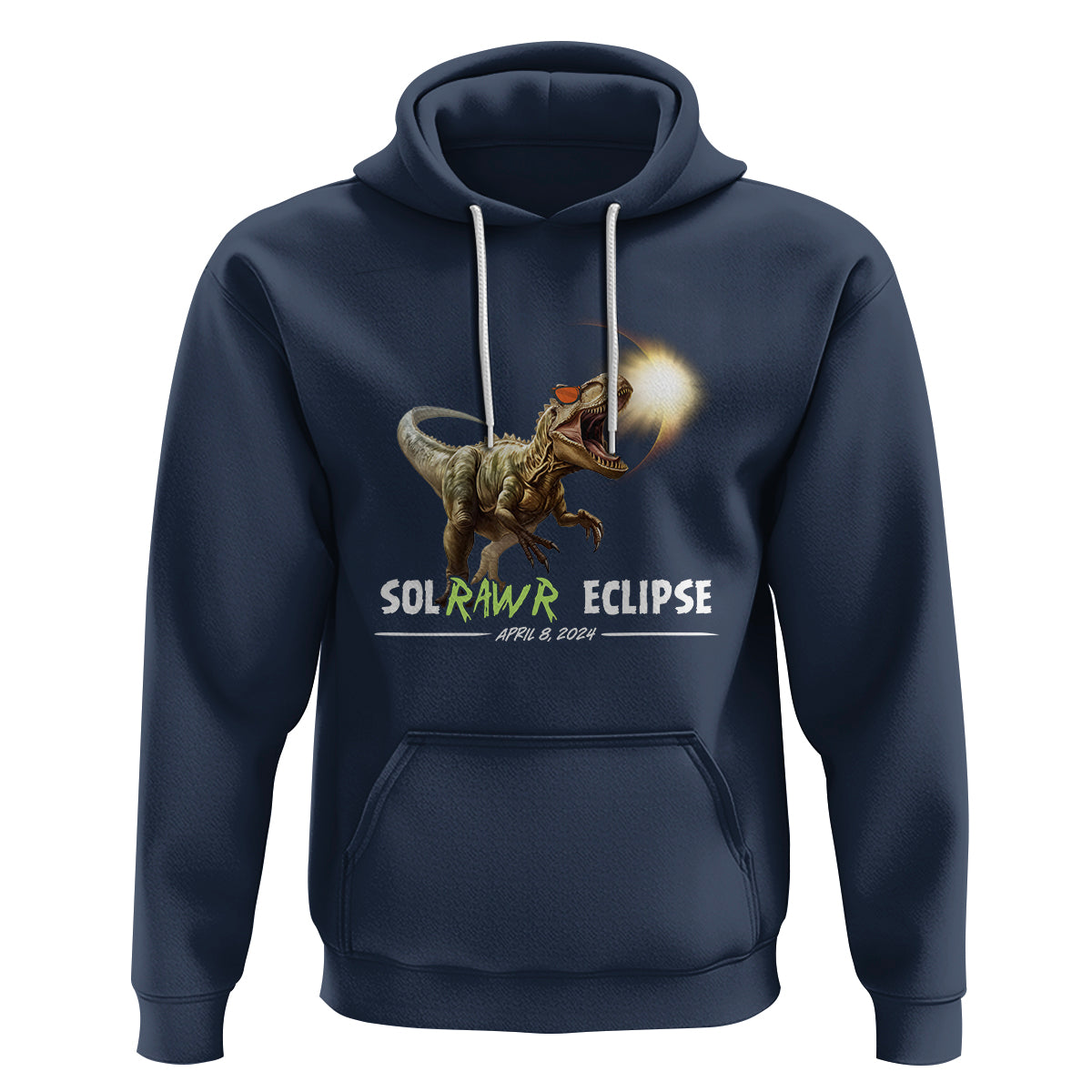 Total Solar Eclipse Dinosaur Hoodie Solrawr Eclipse April 8 2024 - Wonder Print Shop