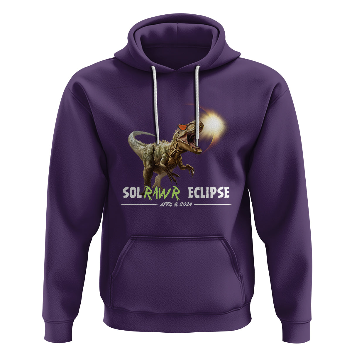 Total Solar Eclipse Dinosaur Hoodie Solrawr Eclipse April 8 2024 - Wonder Print Shop