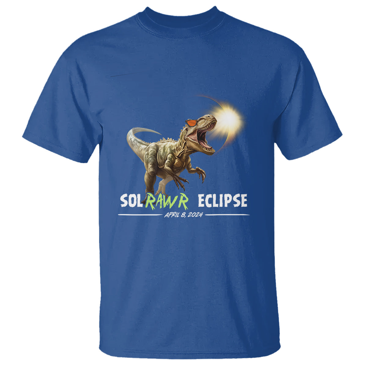 Total Solar Eclipse Dinosaur T Shirt Solrawr Eclipse April 8 2024 - Wonder Print Shop