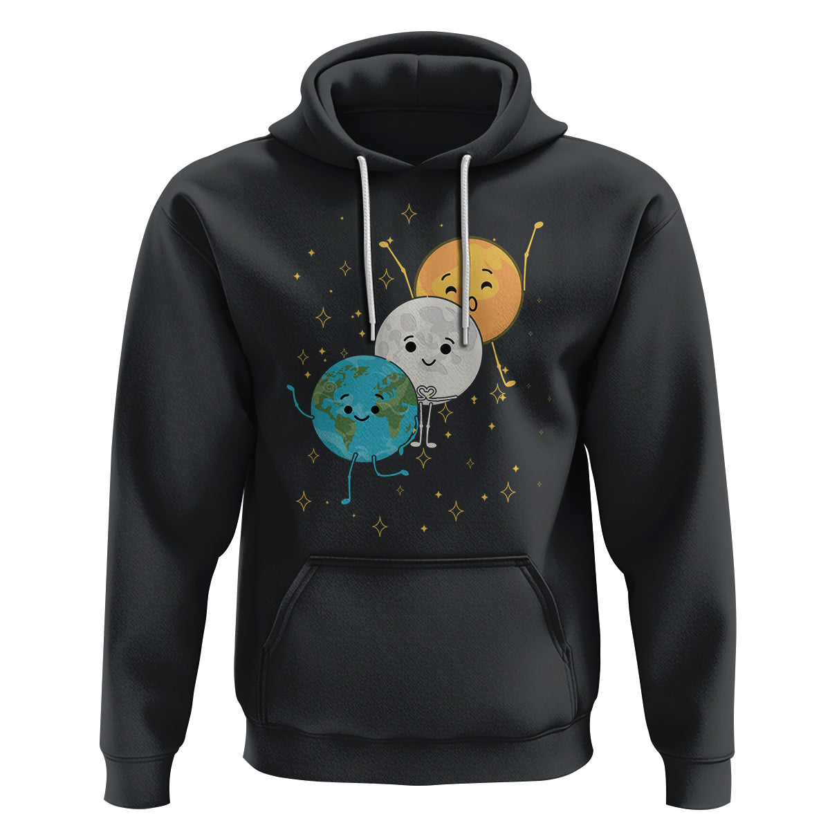 Funny Total Solar Eclipse Hoodie Cute Earth Moon Sun American Totality April 8 2024 - Wonder Print Shop