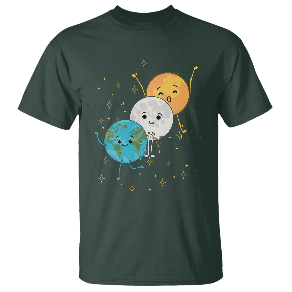 Funny Total Solar Eclipse T Shirt Cute Earth Moon Sun American Totality April 8 2024 - Wonder Print Shop