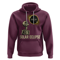 Total Solar Eclipse Skeleton Hoodie Funny Watching American Totality April 8 2024 Matching - Wonder Print Shop
