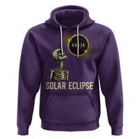 Total Solar Eclipse Skeleton Hoodie Funny Watching American Totality April 8 2024 Matching - Wonder Print Shop