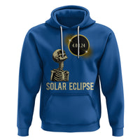 Total Solar Eclipse Skeleton Hoodie Funny Watching American Totality April 8 2024 Matching - Wonder Print Shop