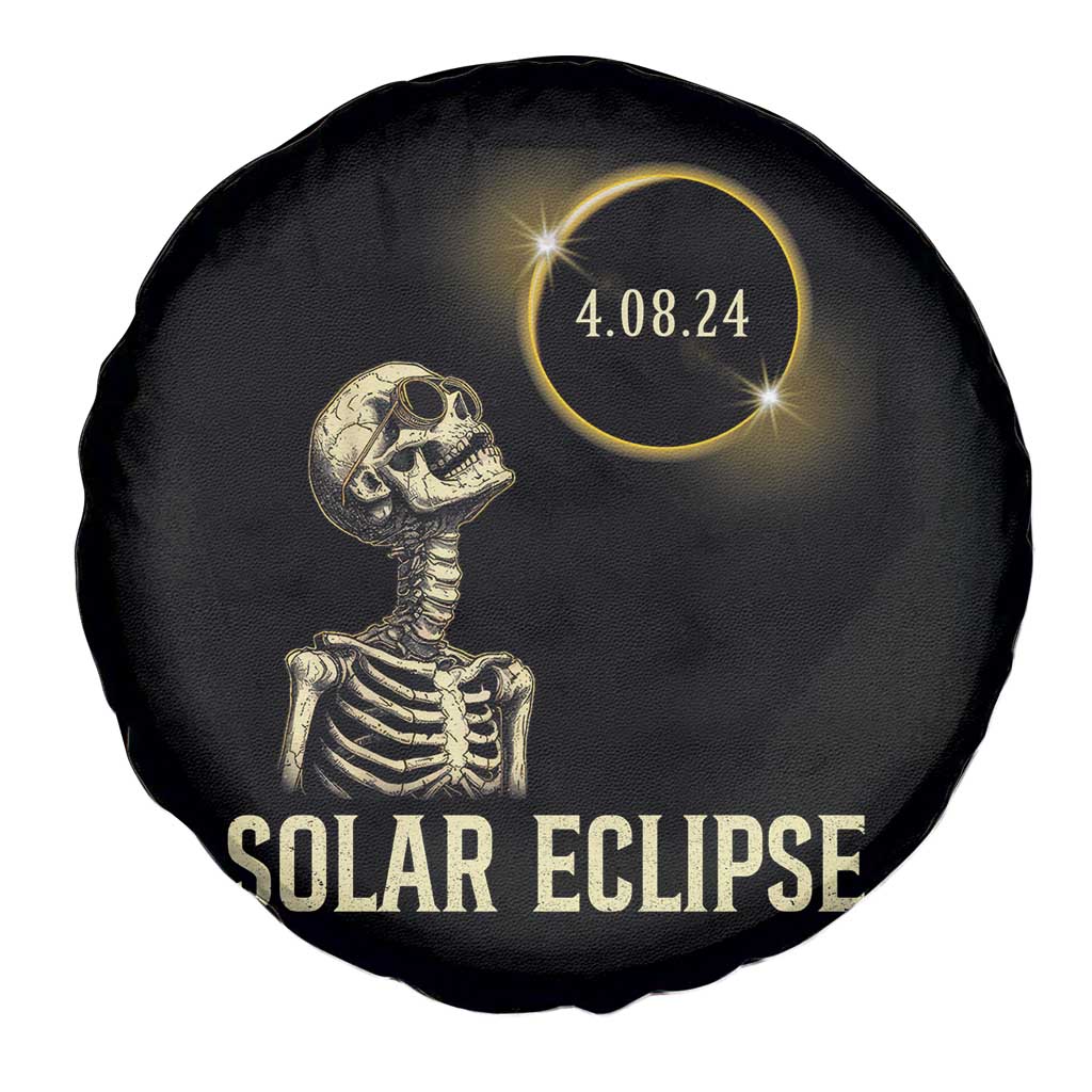 Total Solar Eclipse Skeleton Spare Tire Cover Funny Watching American Totality April 8 2024 Matching