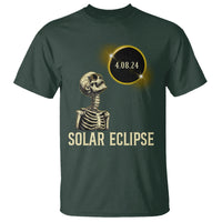 Total Solar Eclipse Skeleton T Shirt Funny Watching American Totality April 8 2024 Matching - Wonder Print Shop