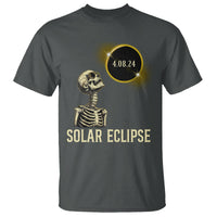 Total Solar Eclipse Skeleton T Shirt Funny Watching American Totality April 8 2024 Matching - Wonder Print Shop