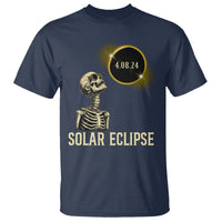 Total Solar Eclipse Skeleton T Shirt Funny Watching American Totality April 8 2024 Matching - Wonder Print Shop
