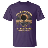 Total Solar Eclipse T Shirt Hello Darkness My Old Friend April 8 2024 American Totality - Wonder Print Shop