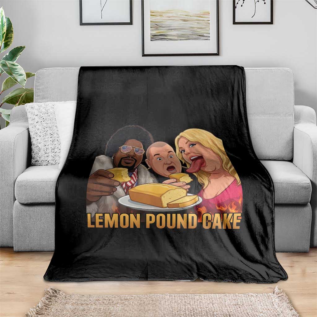 Funny Lemon Pound Cake Meme Throw Blanket Retro Edgy Music Humor Gift for Party Lovers
