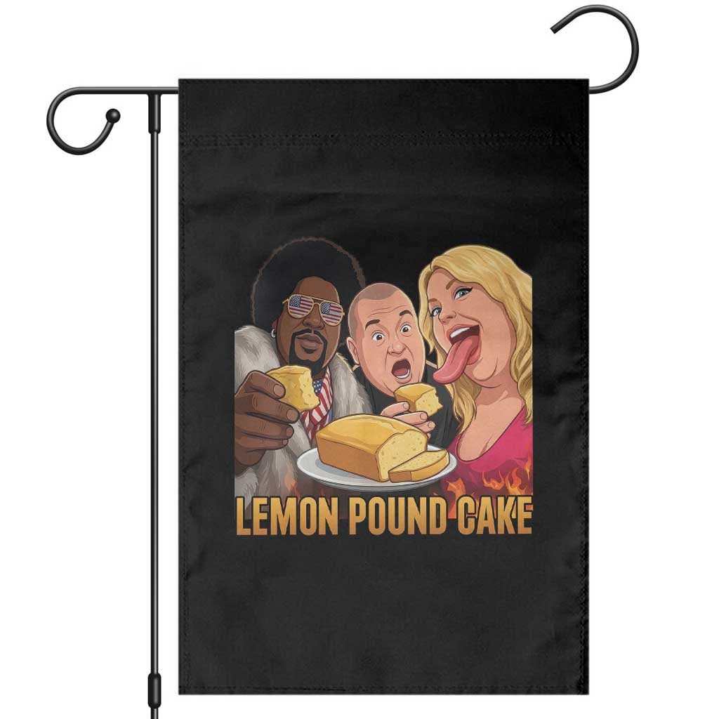 Funny Lemon Pound Cake Meme Garden Flag Retro Edgy Music Humor Gift for Party Lovers
