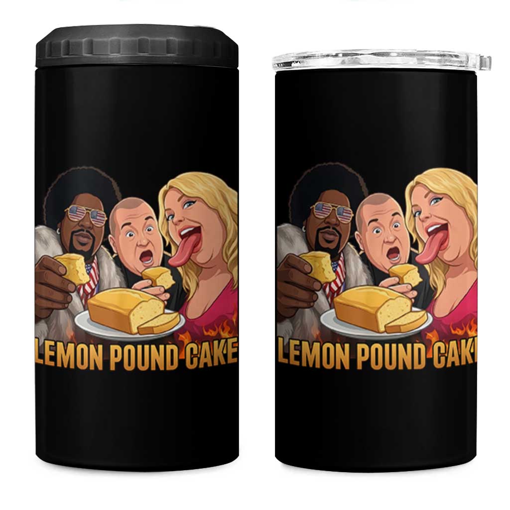 Funny Lemon Pound Cake Meme 4 in 1 Can Cooler Tumbler Retro Edgy Music Humor Gift for Party Lovers