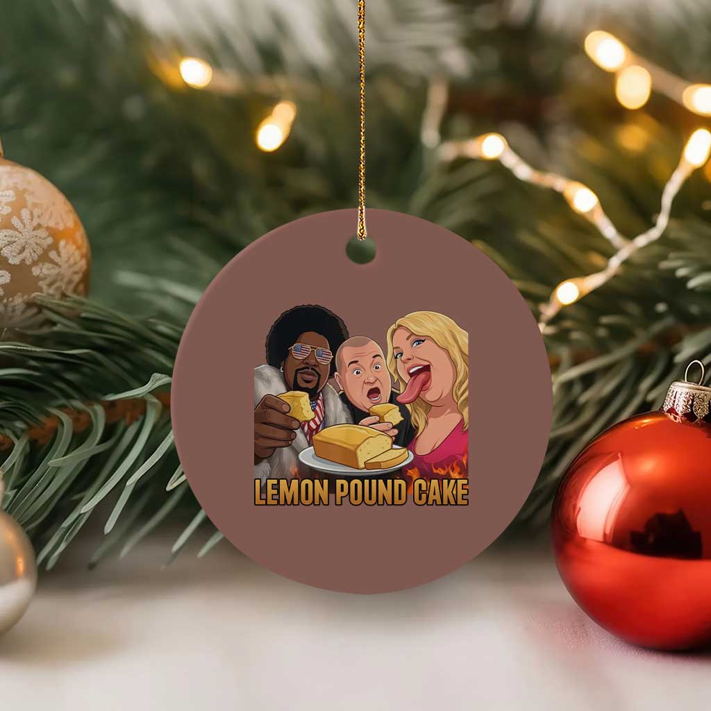 Funny Lemon Pound Cake Meme Ceramic Ornament Retro Edgy Music Humor Gift for Party Lovers