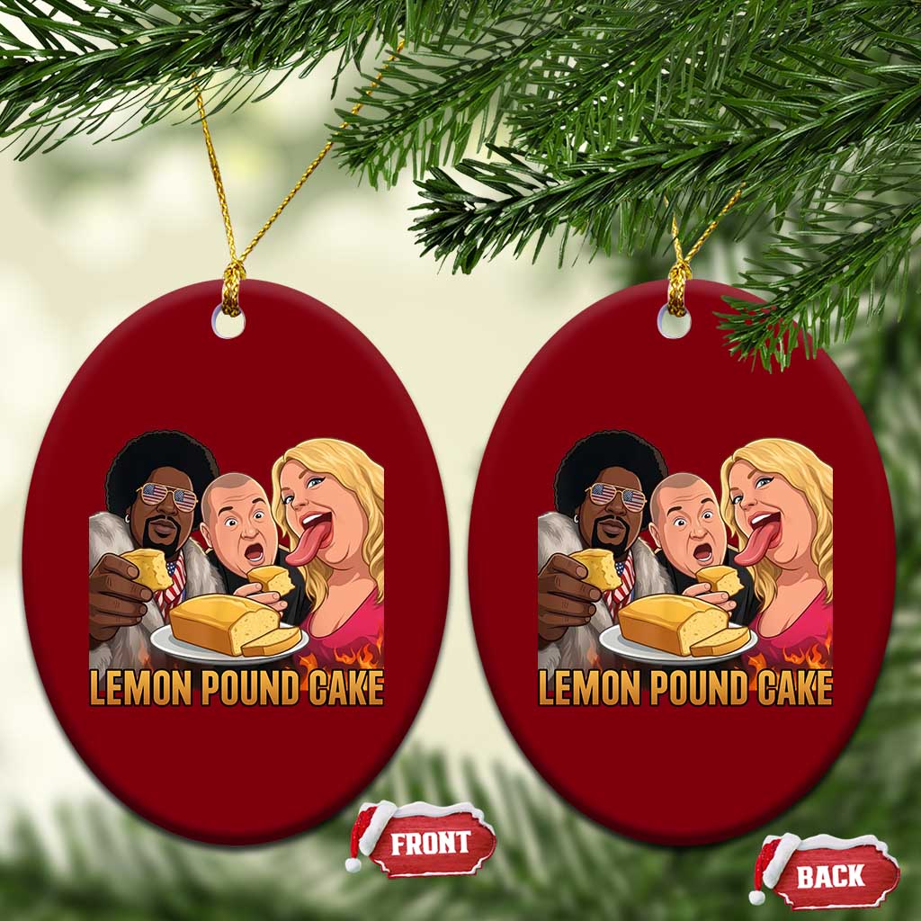 Funny Lemon Pound Cake Meme Ceramic Ornament Retro Edgy Music Humor Gift for Party Lovers