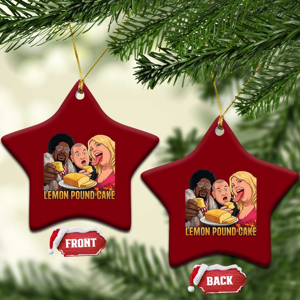 Funny Lemon Pound Cake Meme Ceramic Ornament Retro Edgy Music Humor Gift for Party Lovers