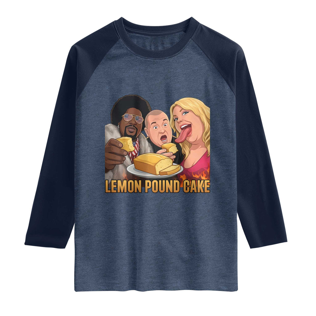 Funny Lemon Pound Cake Meme Raglan Shirt Retro Edgy Music Humor Gift for Party Lovers
