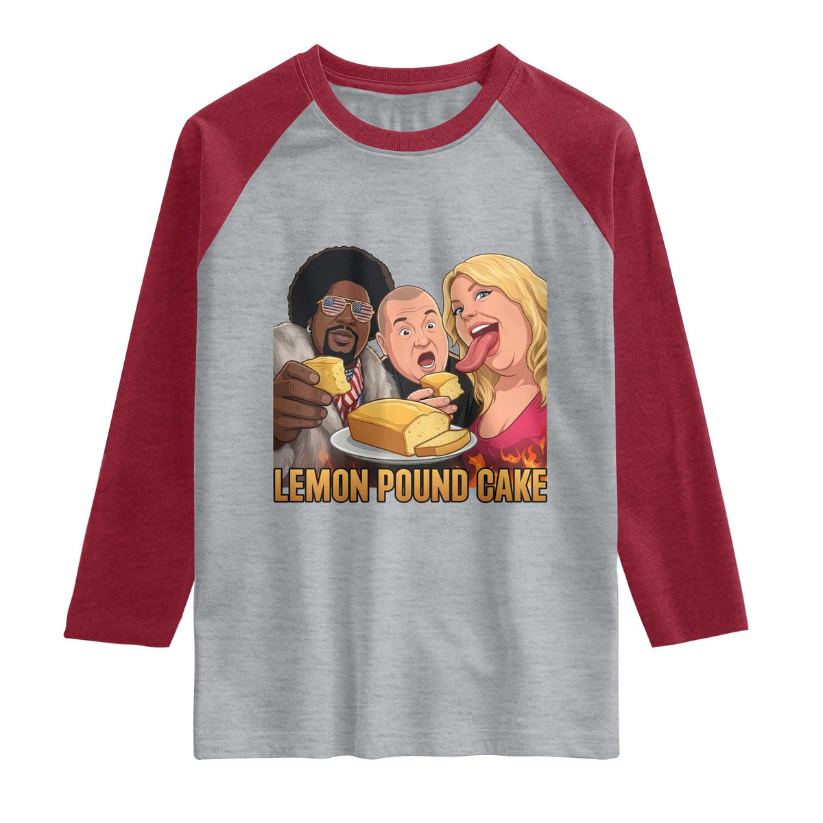 Funny Lemon Pound Cake Meme Raglan Shirt Retro Edgy Music Humor Gift for Party Lovers