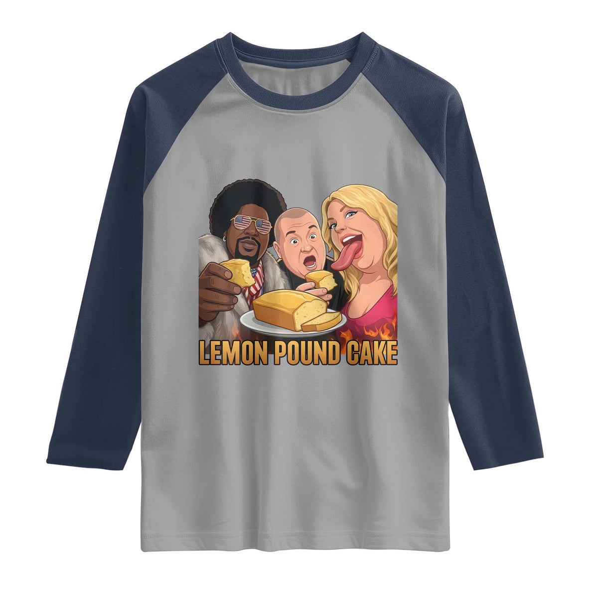 Funny Lemon Pound Cake Meme Raglan Shirt Retro Edgy Music Humor Gift for Party Lovers