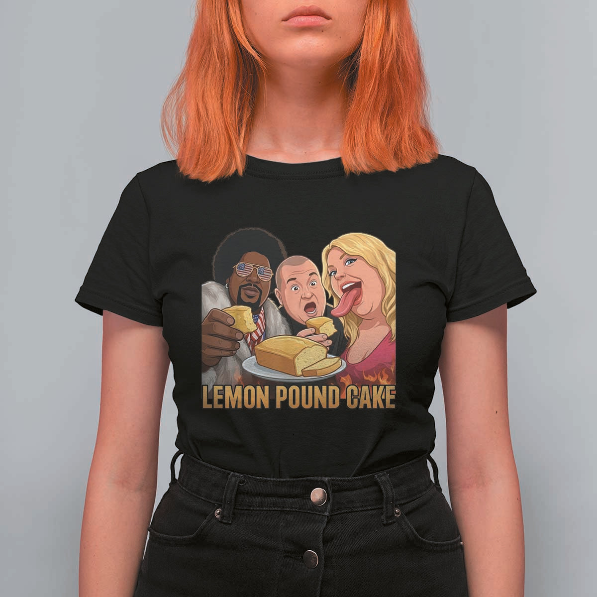Funny Lemon Pound Cake Meme T Shirt For Women Retro Edgy Music Humor Gift for Party Lovers