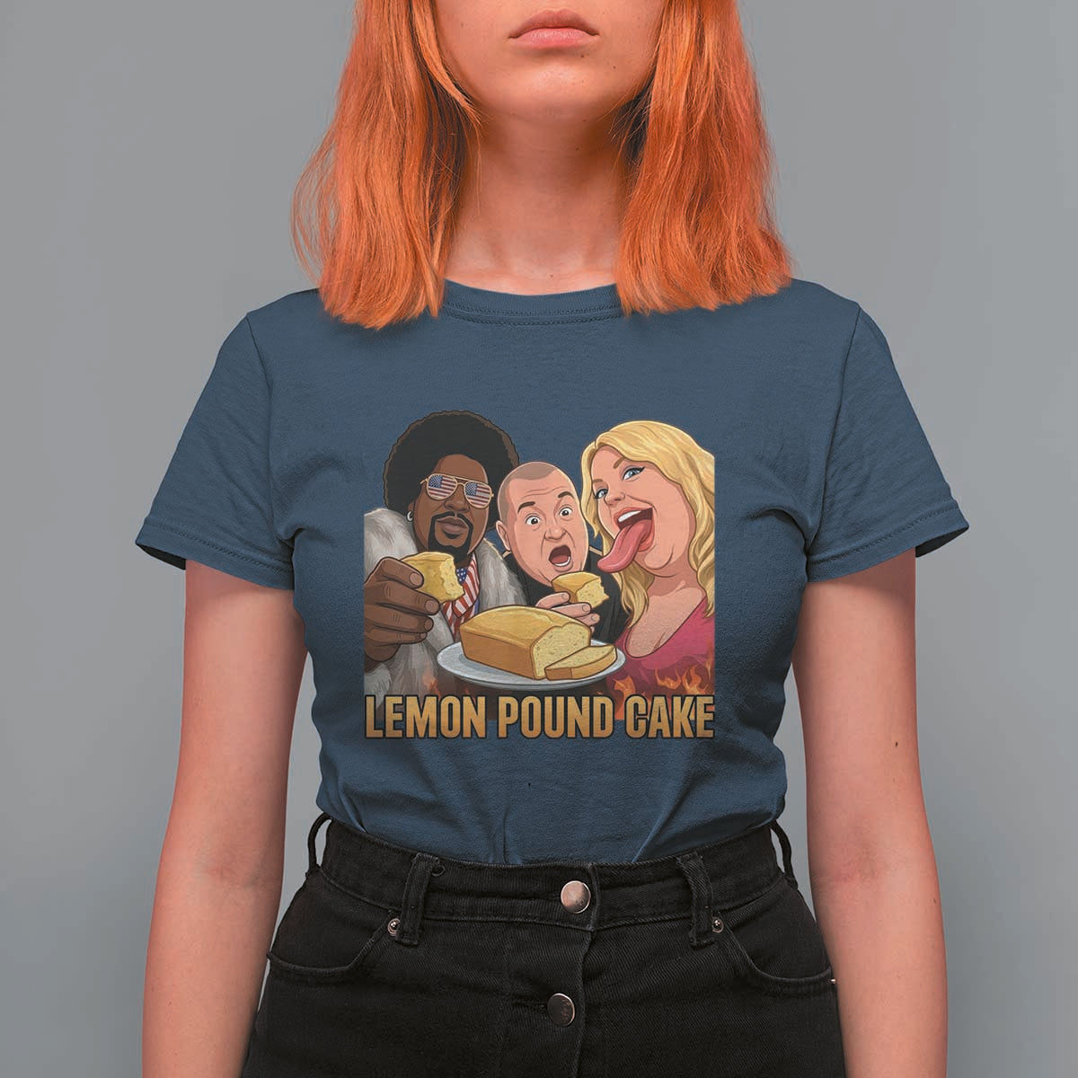 Funny Lemon Pound Cake Meme T Shirt For Women Retro Edgy Music Humor Gift for Party Lovers