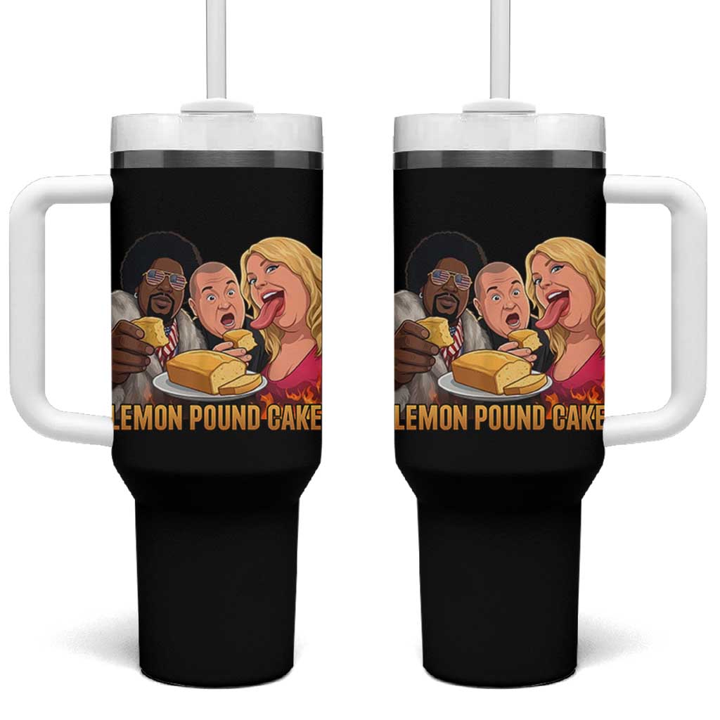 Funny Lemon Pound Cake Meme Tumbler With Handle Retro Edgy Music Humor Gift for Party Lovers