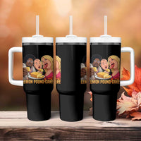 Funny Lemon Pound Cake Meme Tumbler With Handle Retro Edgy Music Humor Gift for Party Lovers
