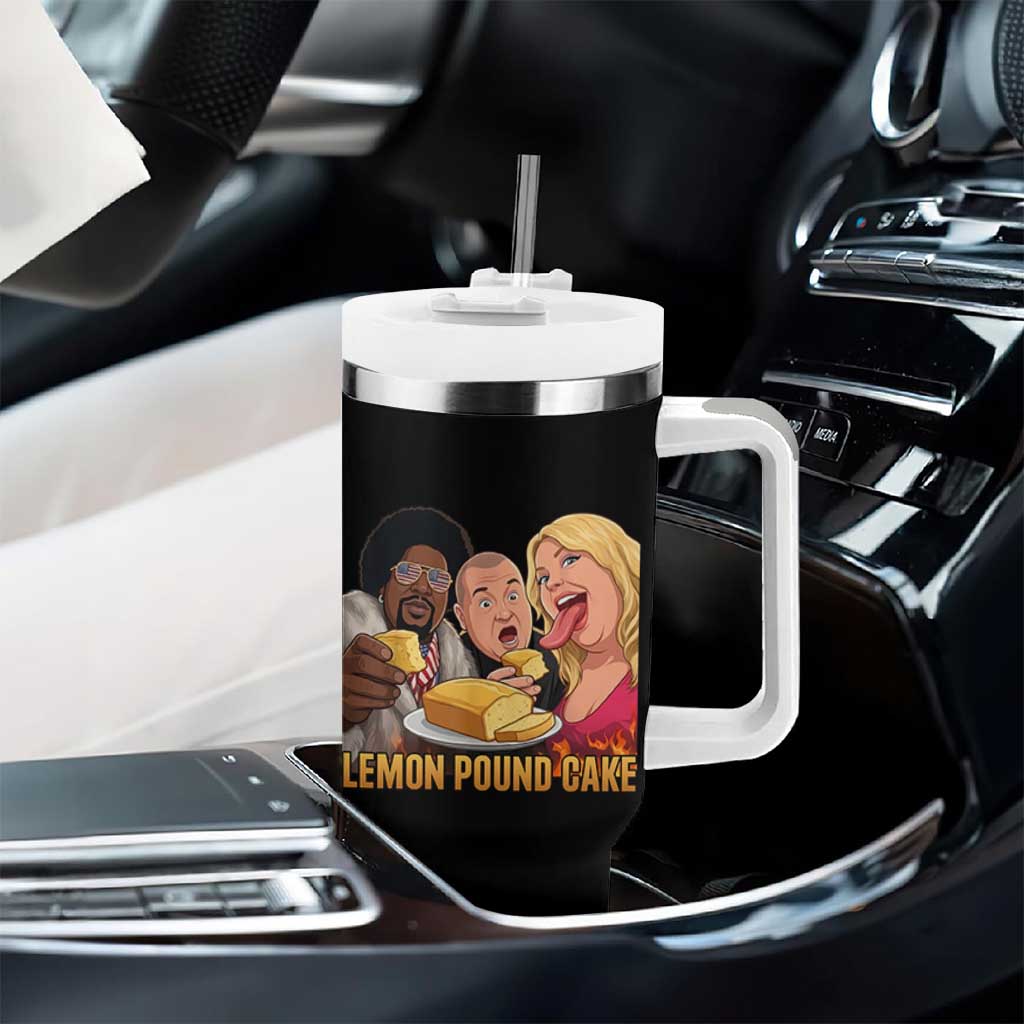 Funny Lemon Pound Cake Meme Tumbler With Handle Retro Edgy Music Humor Gift for Party Lovers