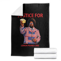 Justice for Lemon Pound Cake Throw Blanket Funny Viral Edgy Meme Courtroom Parody Rap Fans