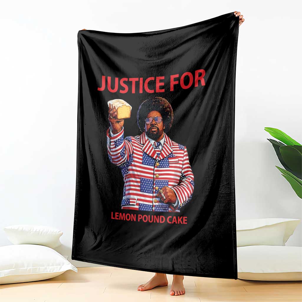 Justice for Lemon Pound Cake Throw Blanket Funny Viral Edgy Meme Courtroom Parody Rap Fans