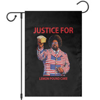 Justice for Lemon Pound Cake Garden Flag Funny Viral Edgy Meme Courtroom Parody Rap Fans