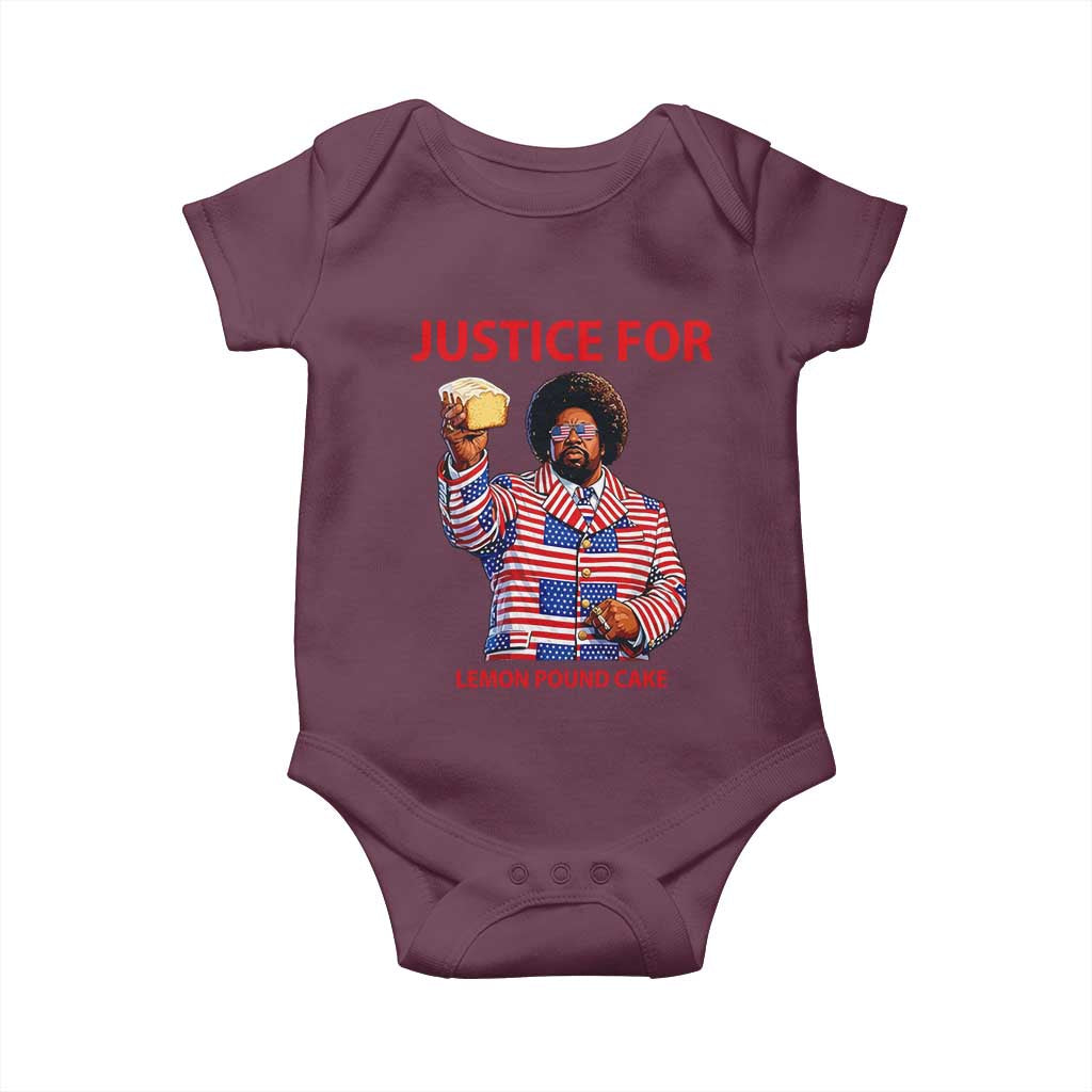 Justice for Lemon Pound Cake Baby Onesie Funny Viral Edgy Meme Courtroom Parody Rap Fans