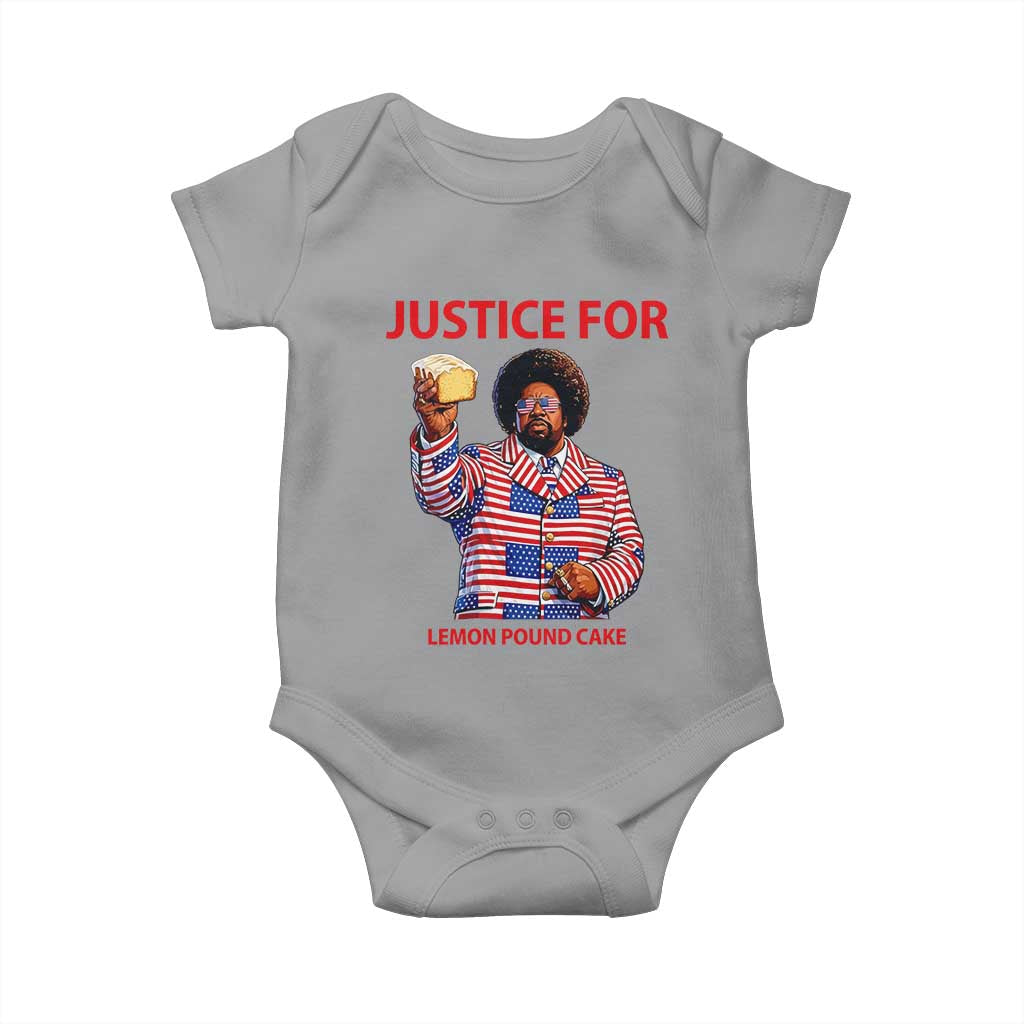Justice for Lemon Pound Cake Baby Onesie Funny Viral Edgy Meme Courtroom Parody Rap Fans