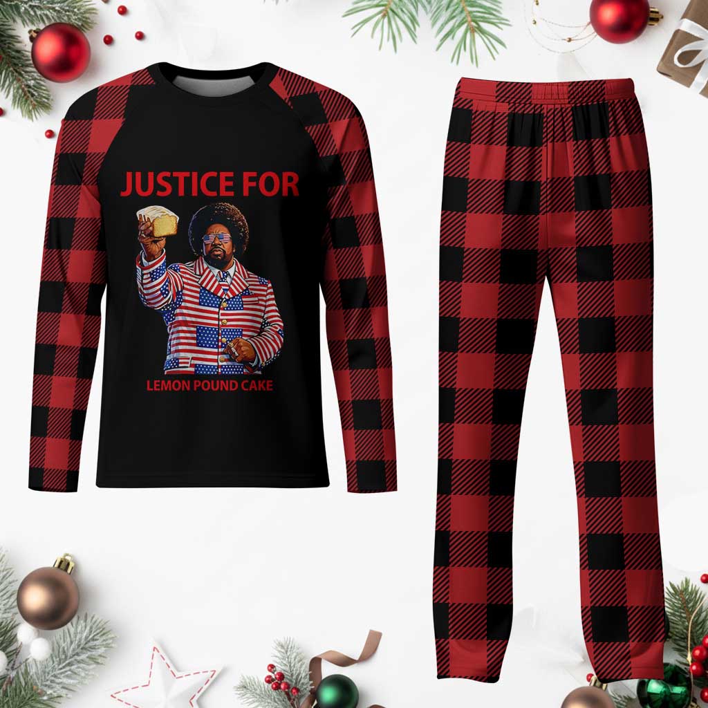 Justice for Lemon Pound Cake Plaid Pajama Set Funny Viral Edgy Meme Courtroom Parody Rap Fans