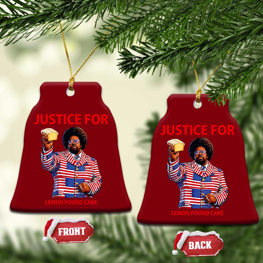 Justice for Lemon Pound Cake Ceramic Ornament Funny Viral Edgy Meme Courtroom Parody Rap Fans