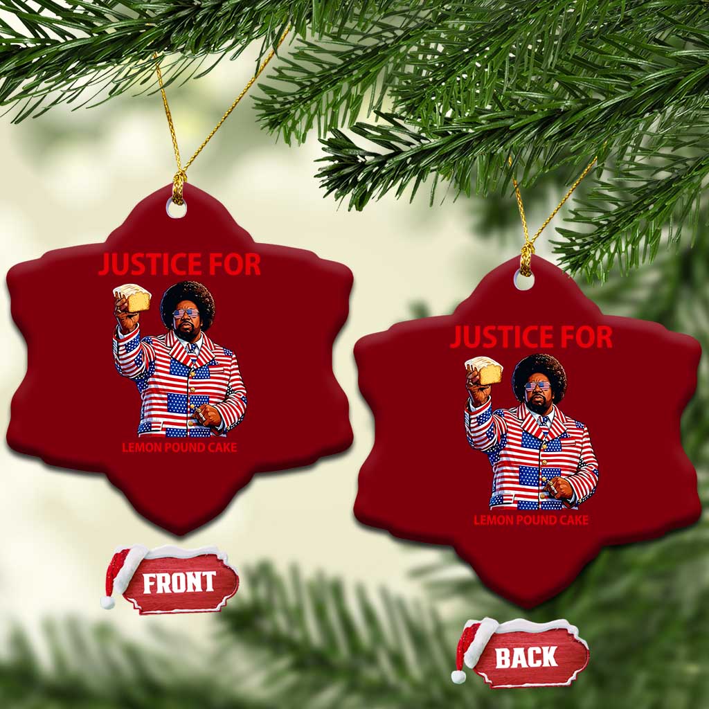 Justice for Lemon Pound Cake Ceramic Ornament Funny Viral Edgy Meme Courtroom Parody Rap Fans