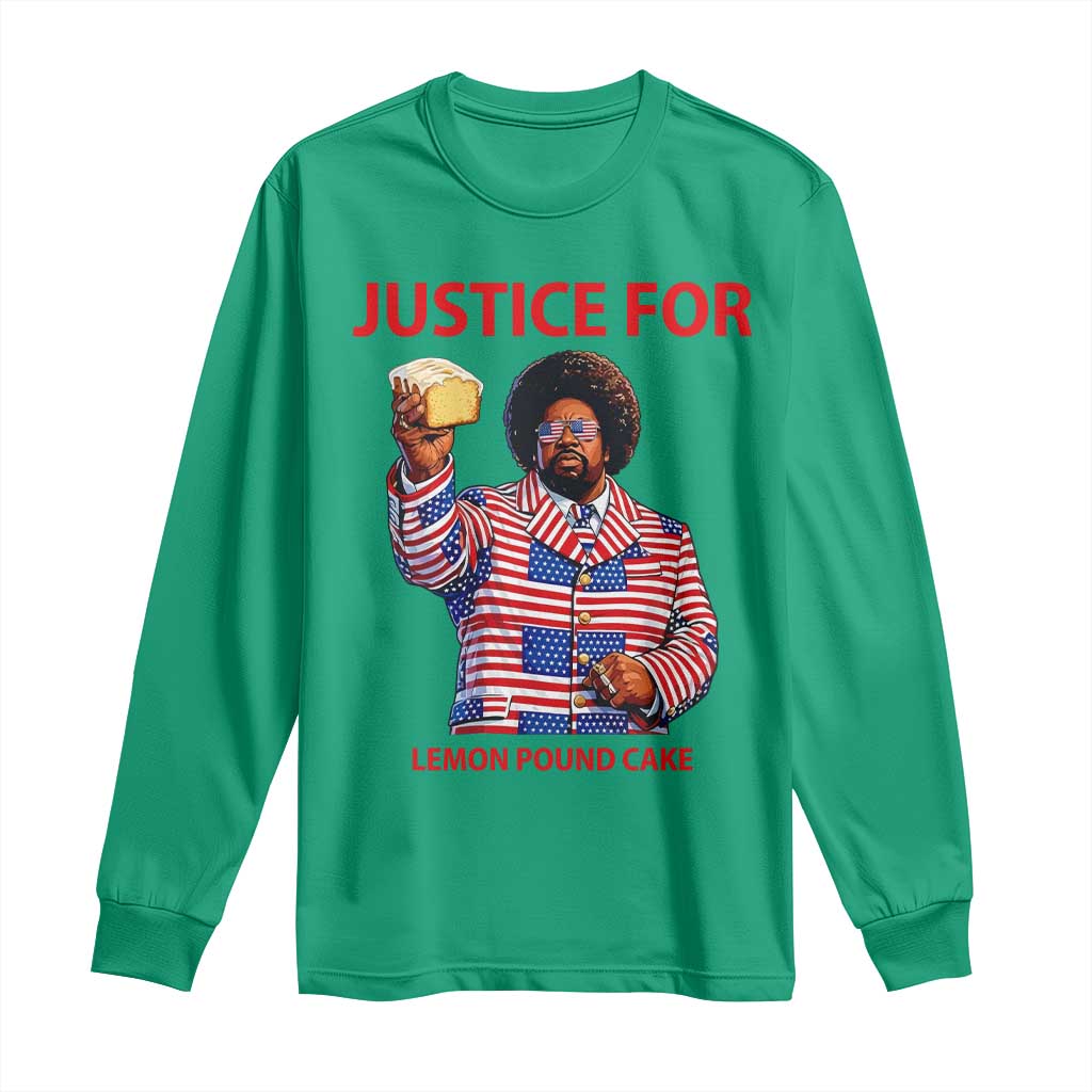 Justice for Lemon Pound Cake Long Sleeve Shirt Funny Viral Edgy Meme Courtroom Parody Rap Fans