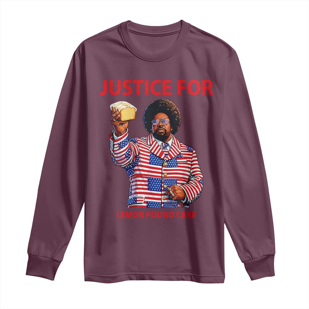 Justice for Lemon Pound Cake Long Sleeve Shirt Funny Viral Edgy Meme Courtroom Parody Rap Fans