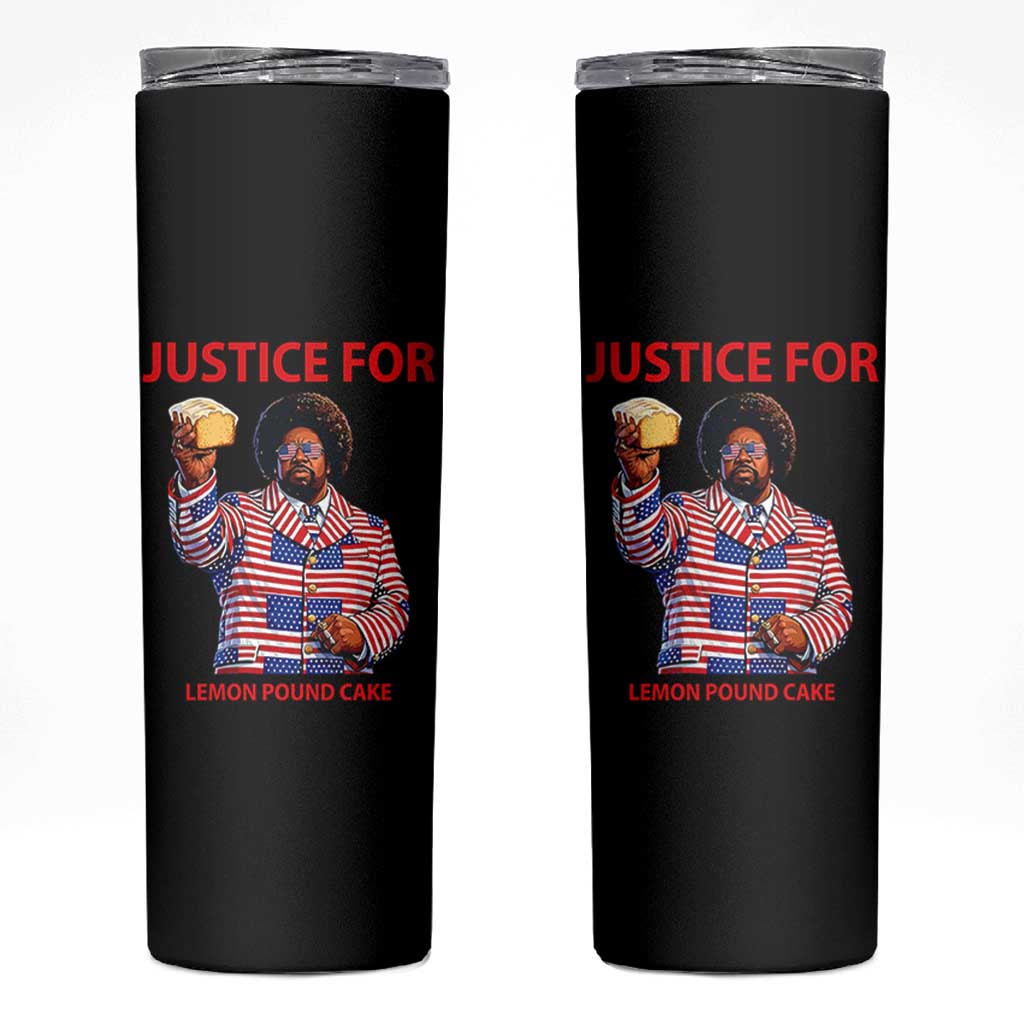 Justice for Lemon Pound Cake Skinny Tumbler Funny Viral Edgy Meme Courtroom Parody Rap Fans