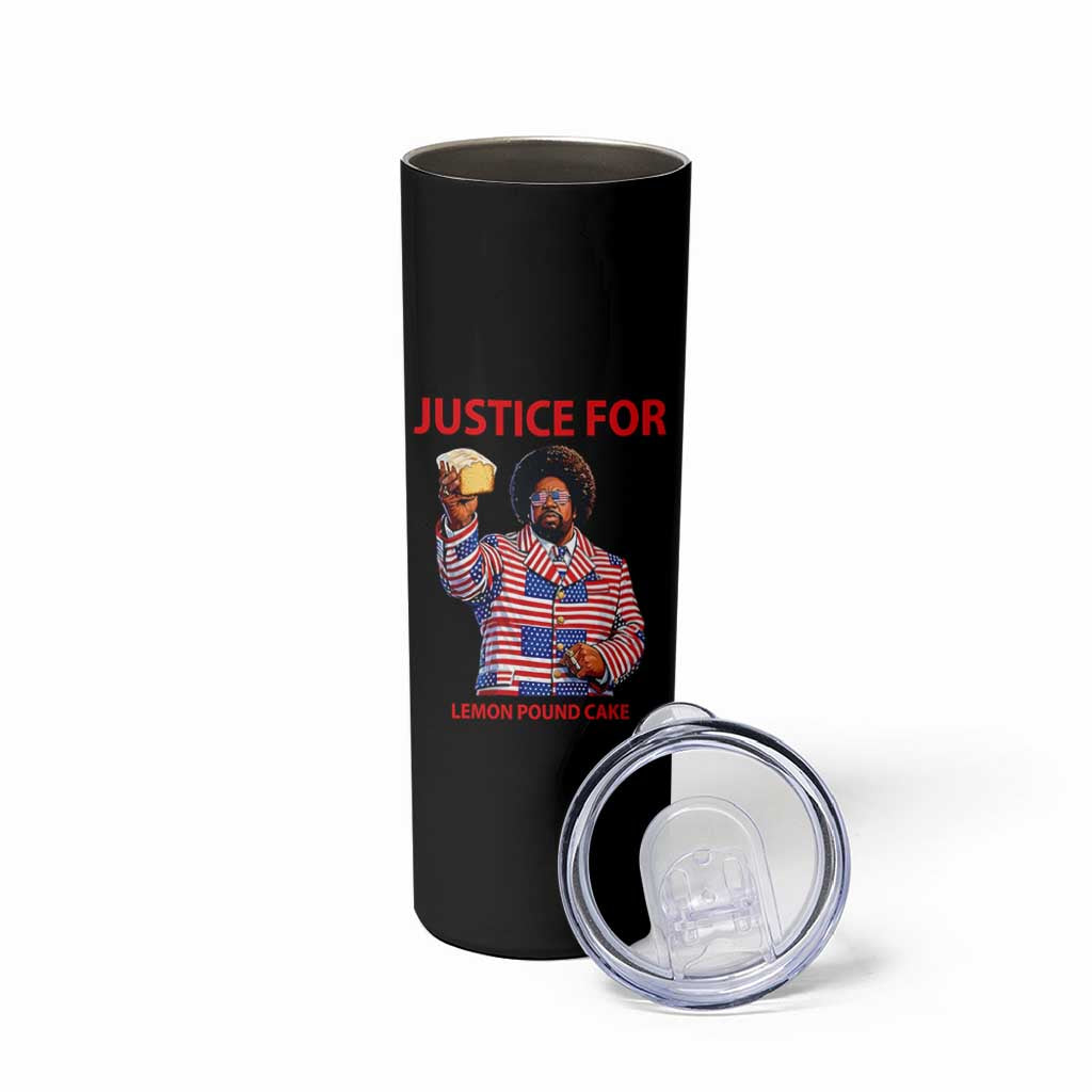 Justice for Lemon Pound Cake Skinny Tumbler Funny Viral Edgy Meme Courtroom Parody Rap Fans