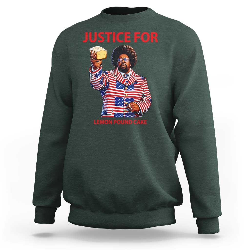 Justice for Lemon Pound Cake Sweatshirt Funny Viral Edgy Meme Courtroom Parody Rap Fans